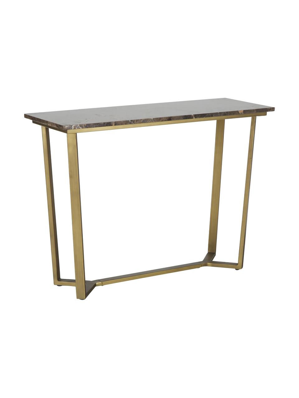 Console en marbre Emperor, Laiton, brun foncé, beige