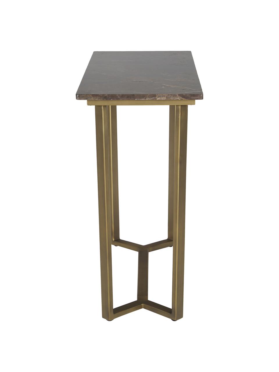 Console en marbre Emperor, Laiton, brun foncé, beige