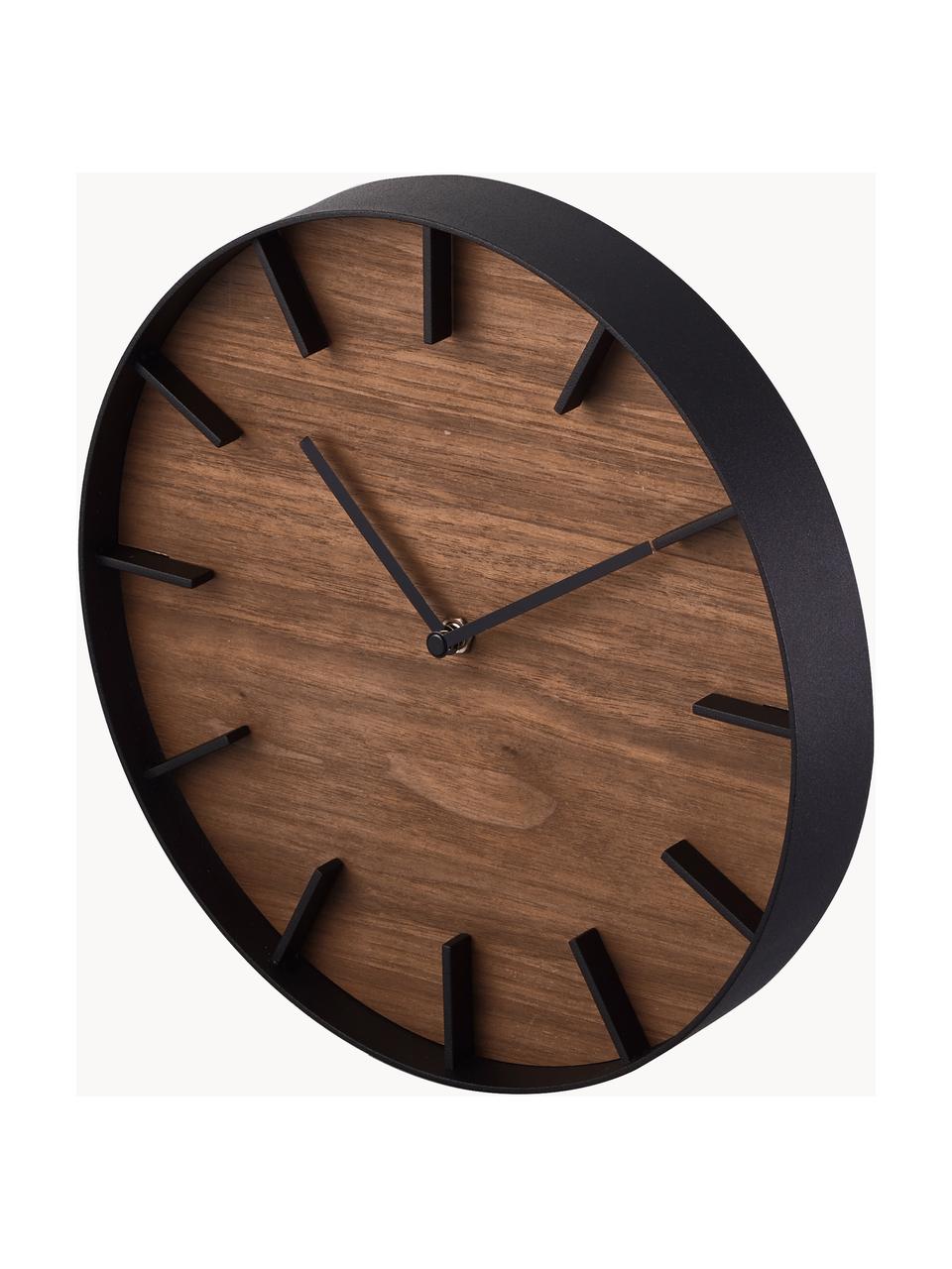 Orologio da parete Rin, Quadrante: legno, Nero, legno scuro, Ø 27 cm