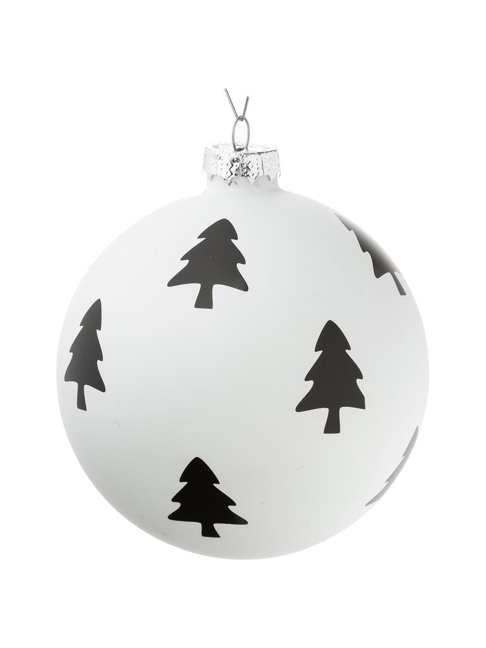 Sada vánočních ozdob Bullerbü, Ø 10 cm, 6 dílů, Bílá, černá, Ø 10 cm
