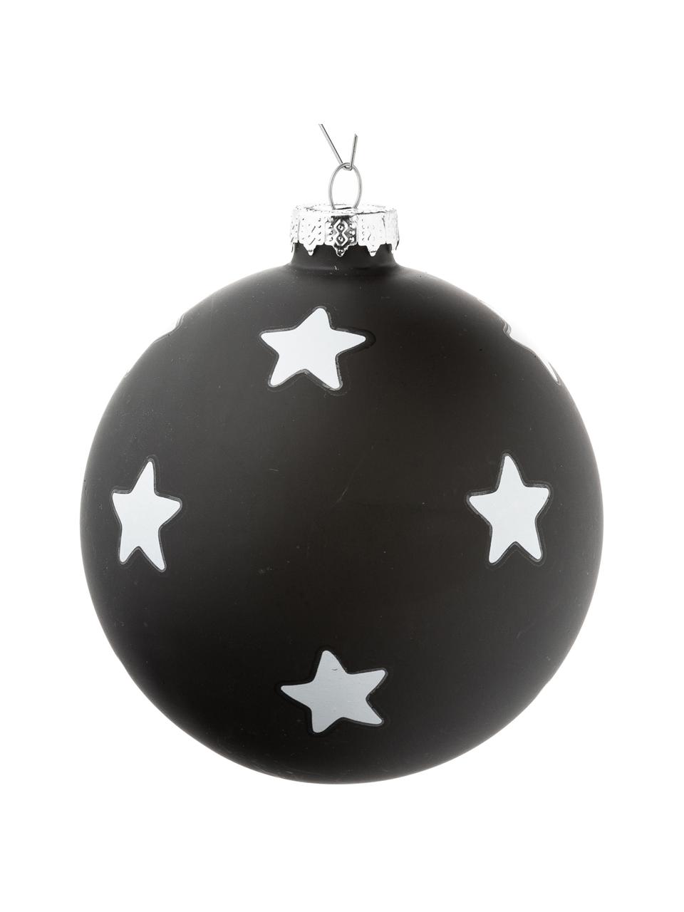 Weihnachtskugel-Set Bullerbü Ø 10 cm, 6er-Set, Weiß, Schwarz, Ø 10 cm
