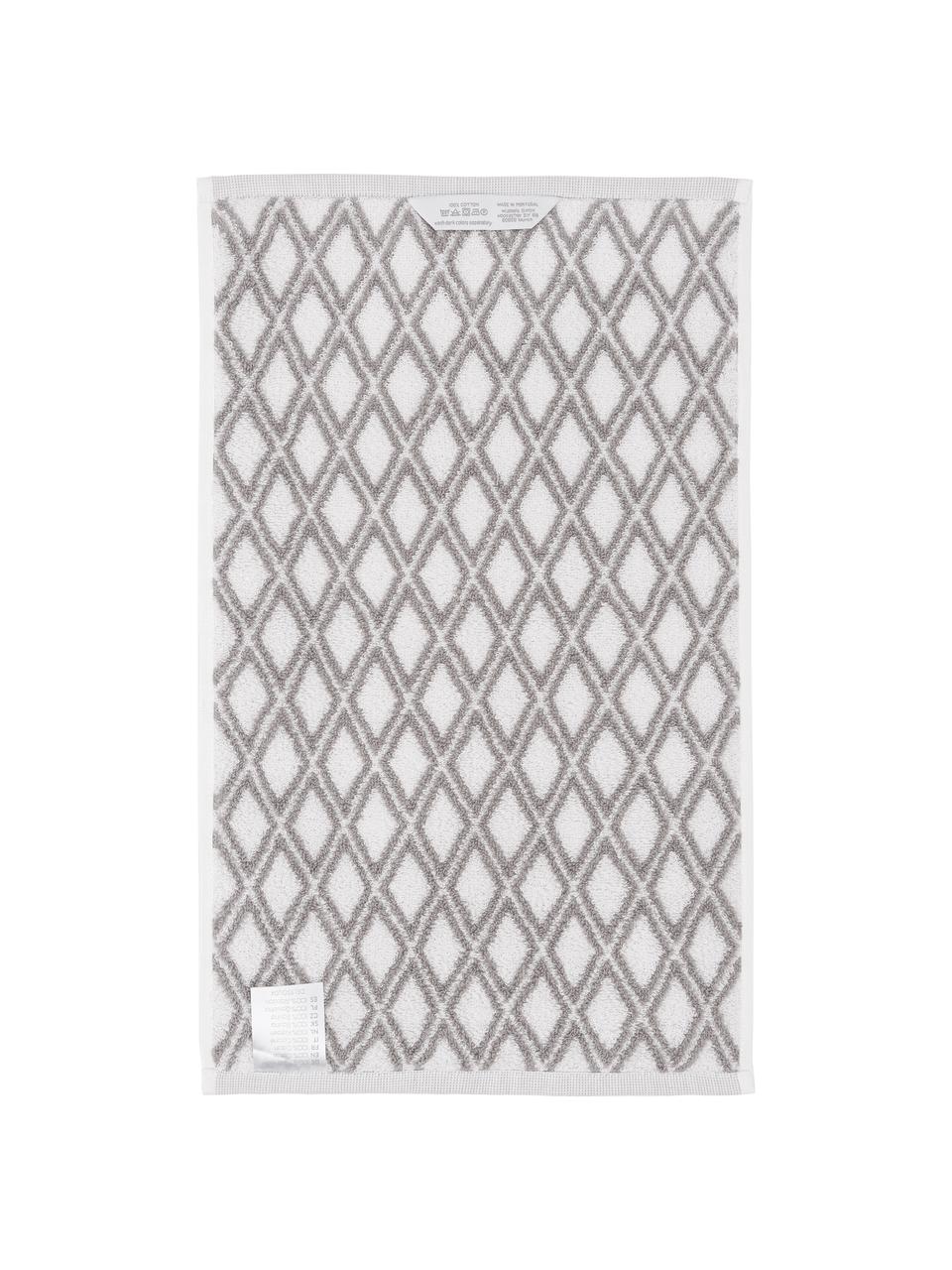 Oboustranný ručník s grafickým vzorem Ava, Šedá, krémově bílá, Ručník, Š 50 cm, D 100 cm, 2 ks