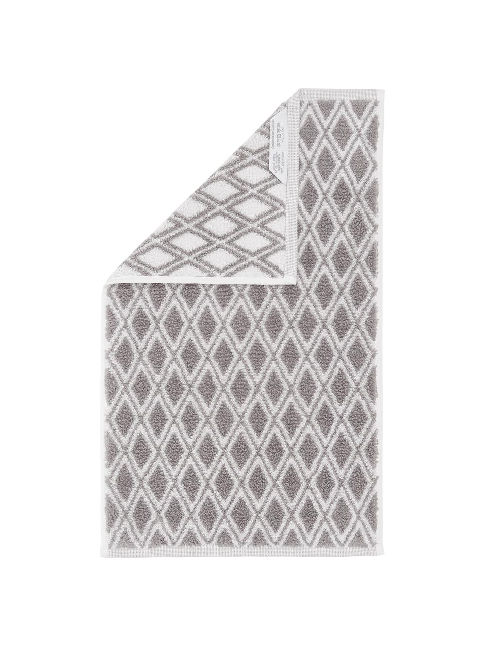 Toalla estampada doble cara Ava, Gris, blanco cremoso, Toalla manos, An 50 x L 100 cm, 2 uds.