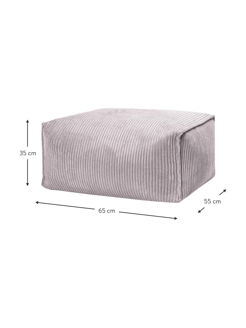 Manšestrový sedací polštář Shara, Světle šedá, Š 65 cm, V 35 cm