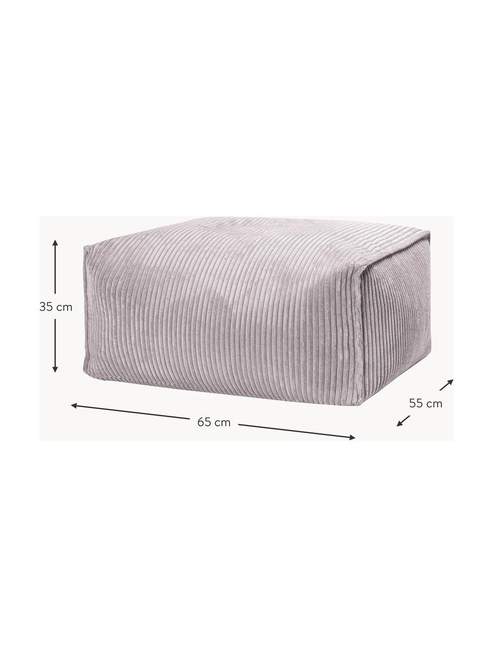 Cojín de suelo de pana Shara, Tapizado: pana (100 % poliéster), Gris claro, An 65 x Al 35 cm