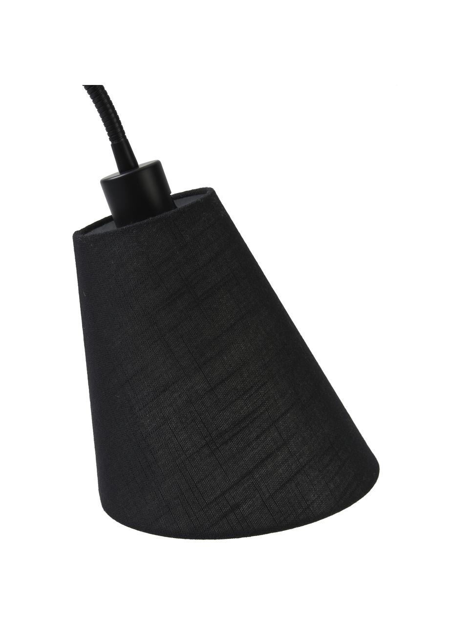 Lámpara de pie Ljusdal, Pantalla: tela, Cable: plástico, Negro, nogal, Al 140 cm
