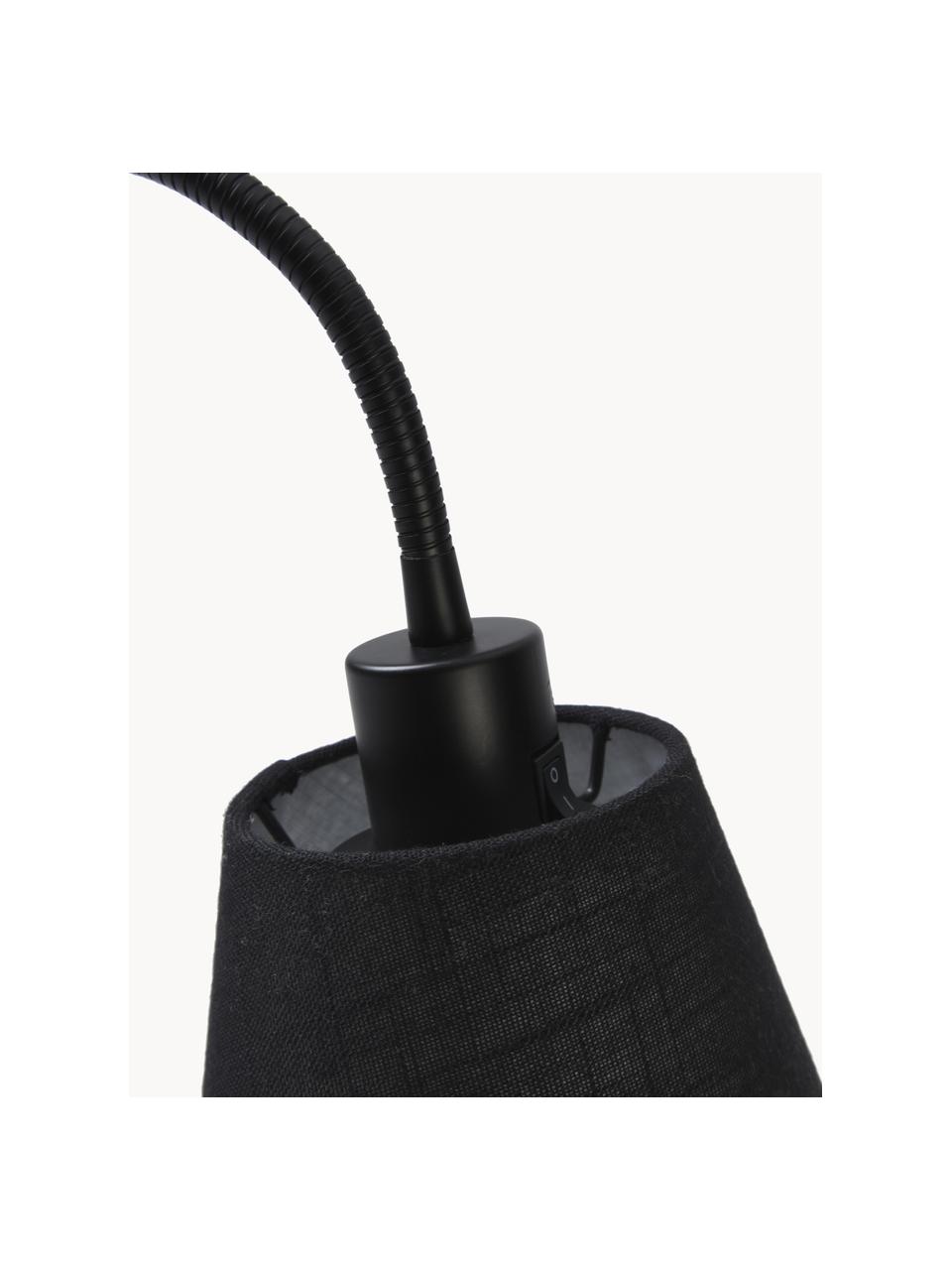 Lámpara de pie Ljusdal, Pantalla: tela, Cable: plástico, Negro, nogal, Al 140 cm