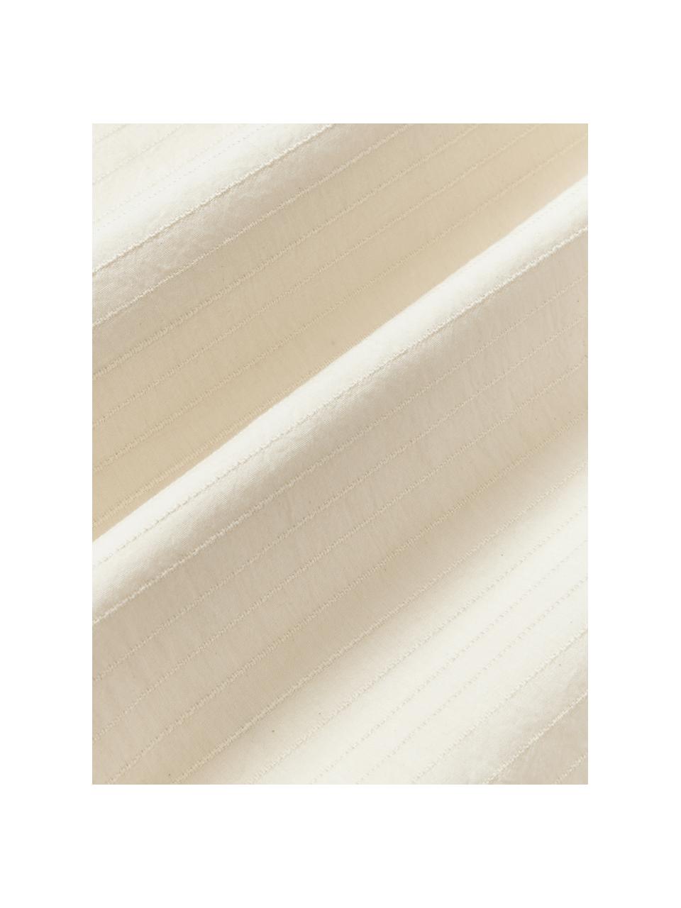 Copripiumino in cotone percalle con raffinato decoro a righe River, Retro: 100% cotone, Bianco latte, Larg. 200 x Lung. 200 cm