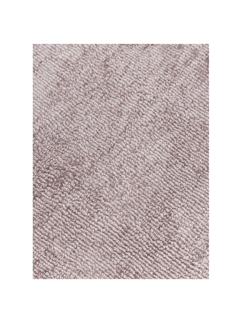 Rond viscose vloerkleed Jane in lila, handgeweven, Onderzijde: 100% katoen, Lila, Ø 115 cm (maat S)