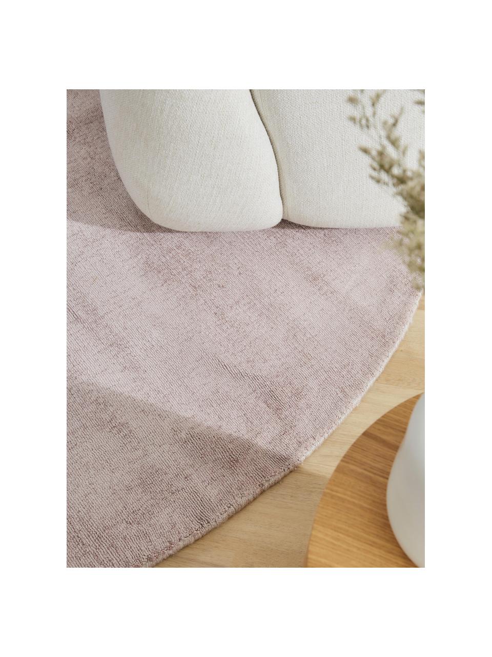 Tapis rond en viscose tissé main Jane, Lavande, Ø 115 cm (taille S)