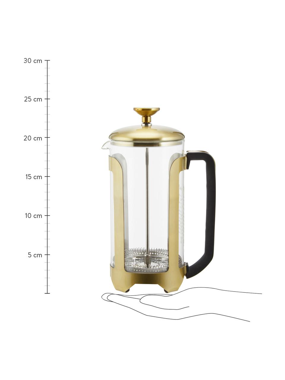 Cafetière  Le’Xpress in goudkleur/transparant, Borosilicaatglas, gecoat metaal, Transparant, messingkleurig, 1 L