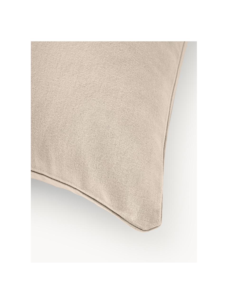 Flanellen kussenhoes Biba, Weeftechniek: flanel, Beige, B 60 x L 70 cm