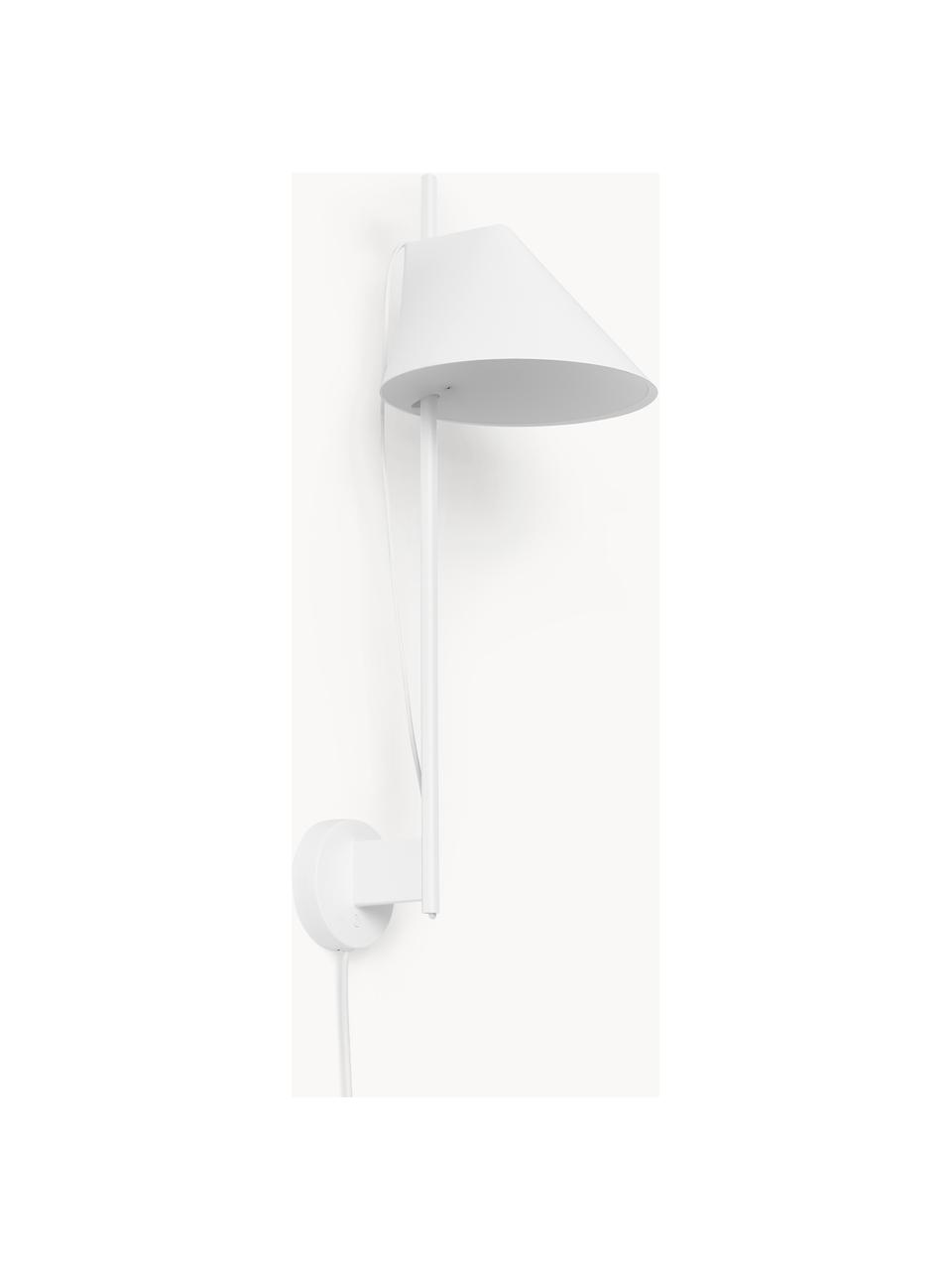 Dimmbare LED-Wandleuchte Yuh mit Timerfunktion, Lampenschirm: Aluminium, lackiert, Weiss, B 30 x H 63 cm