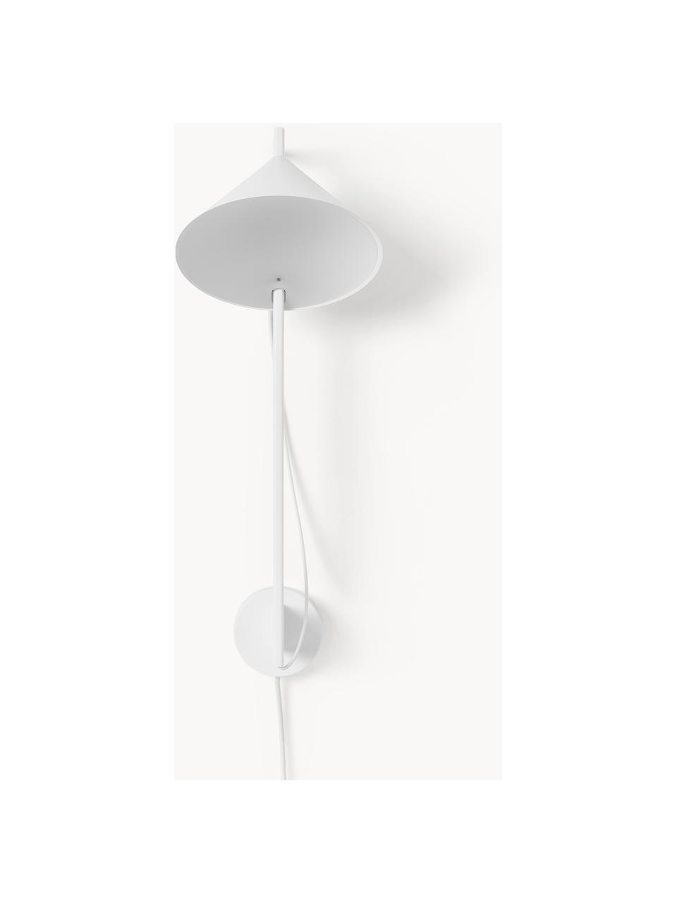 Dimmbare LED-Wandleuchte Yuh mit Timerfunktion, Lampenschirm: Aluminium, lackiert, Weiß, B 30 x H 63 cm