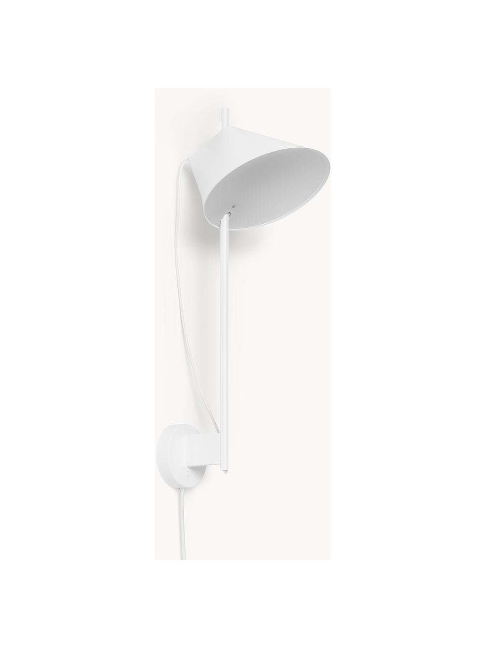 Dimmbare LED-Wandleuchte Yuh mit Timerfunktion, Lampenschirm: Aluminium, lackiert, Weiss, B 30 x H 63 cm