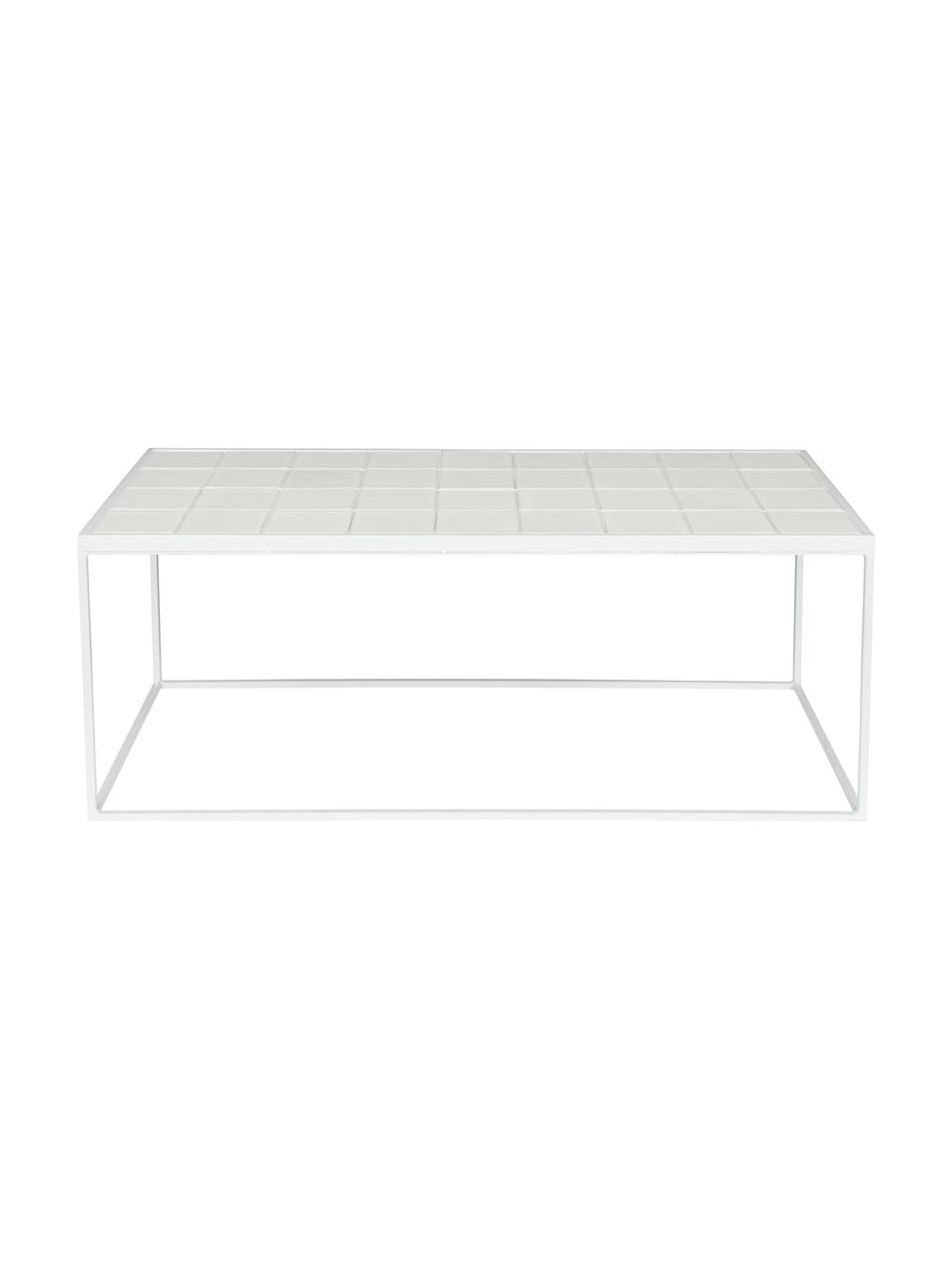 Mesa de centro de azulejos Glazed, Tablero: fibras de densidad media , Blanco, An 93 x Al 36 cm