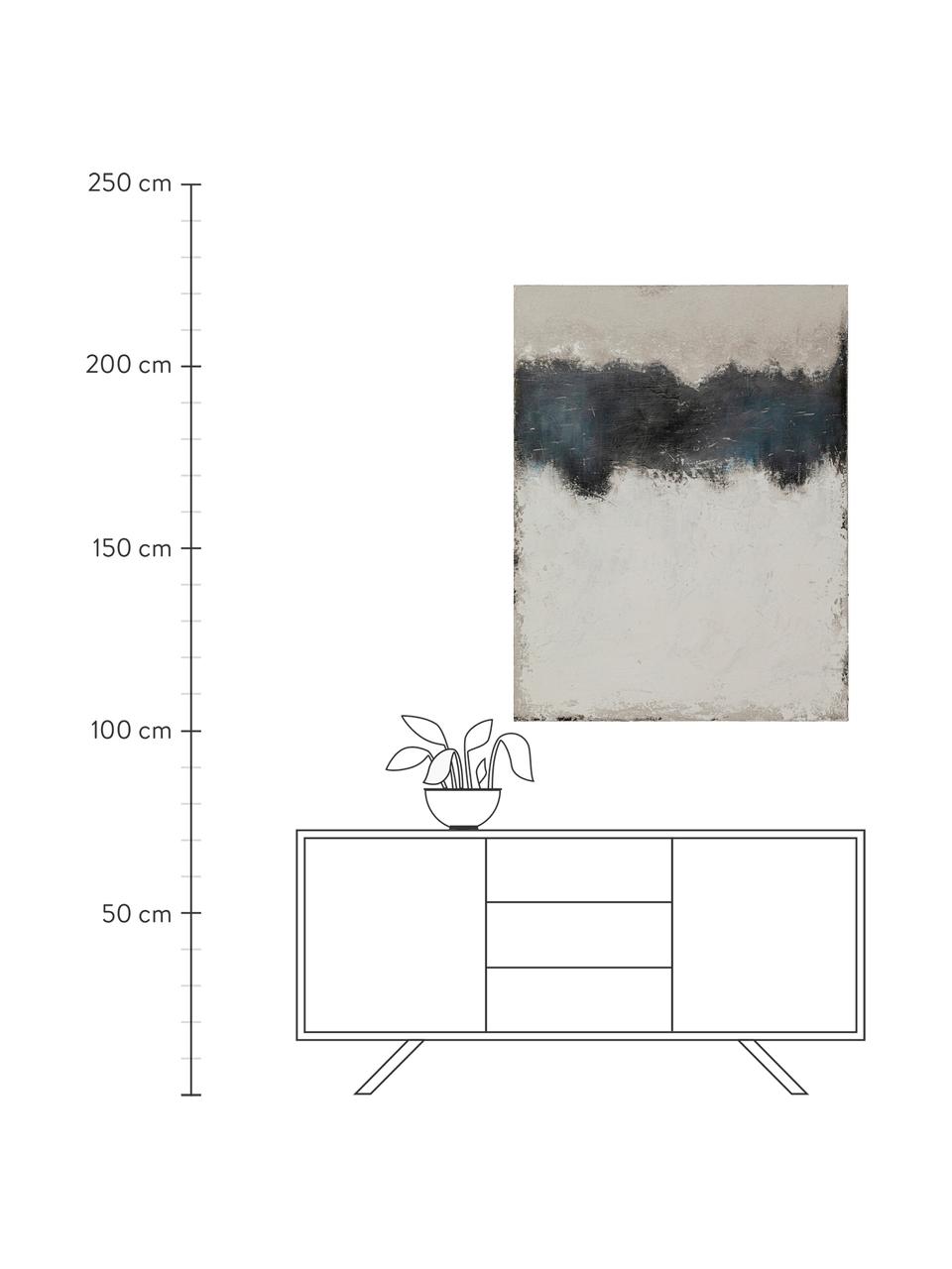 Ręcznie malowany obraz na płótnie Mare, Biały, czarny, S 90 x W 120 cm