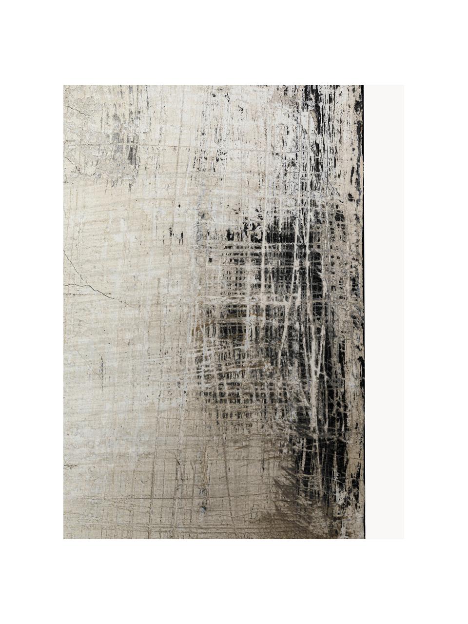 Toile peinte à la main Mare, Blanc, noir, larg. 90 x haut. 120 cm