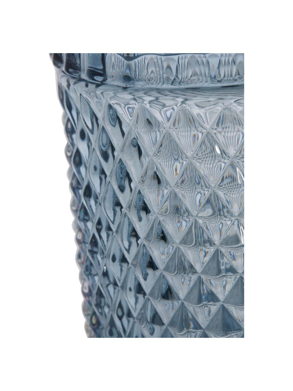Aufbewahrungsdose Miya, Glas, Graublau, Goldfarben, Ø 11 x H 18 cm