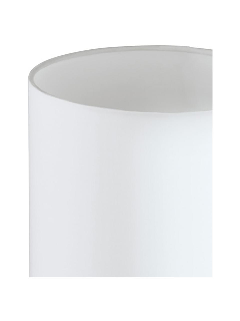 Lámpara de noche Mick, estilo clásico, Pantalla: tela, Cable: plástico, Blanco, plateado, Ø 18 x Al 40 cm