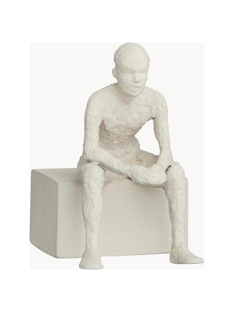 Figura decorativa The Reflective One, Cerámica de gres, Blanco Off White, An 12 x Al 14 cm