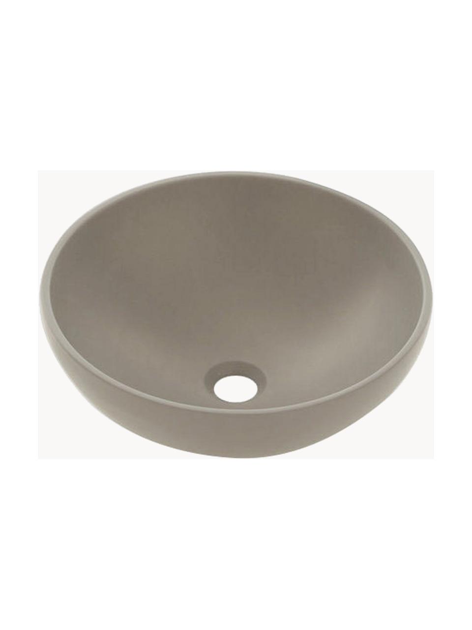 Lavabo da appoggio in resina Dublino, Ø 42 cm, Resina, Greige, Ø 42 x Alt. 15 cm