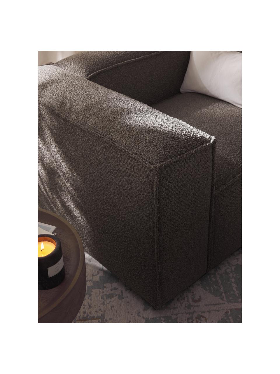 Modulárna XL rohová bouclé pohovka Lennon, Bouclé hnedosivá, Š 329 x H 269 cm, ľavostranná