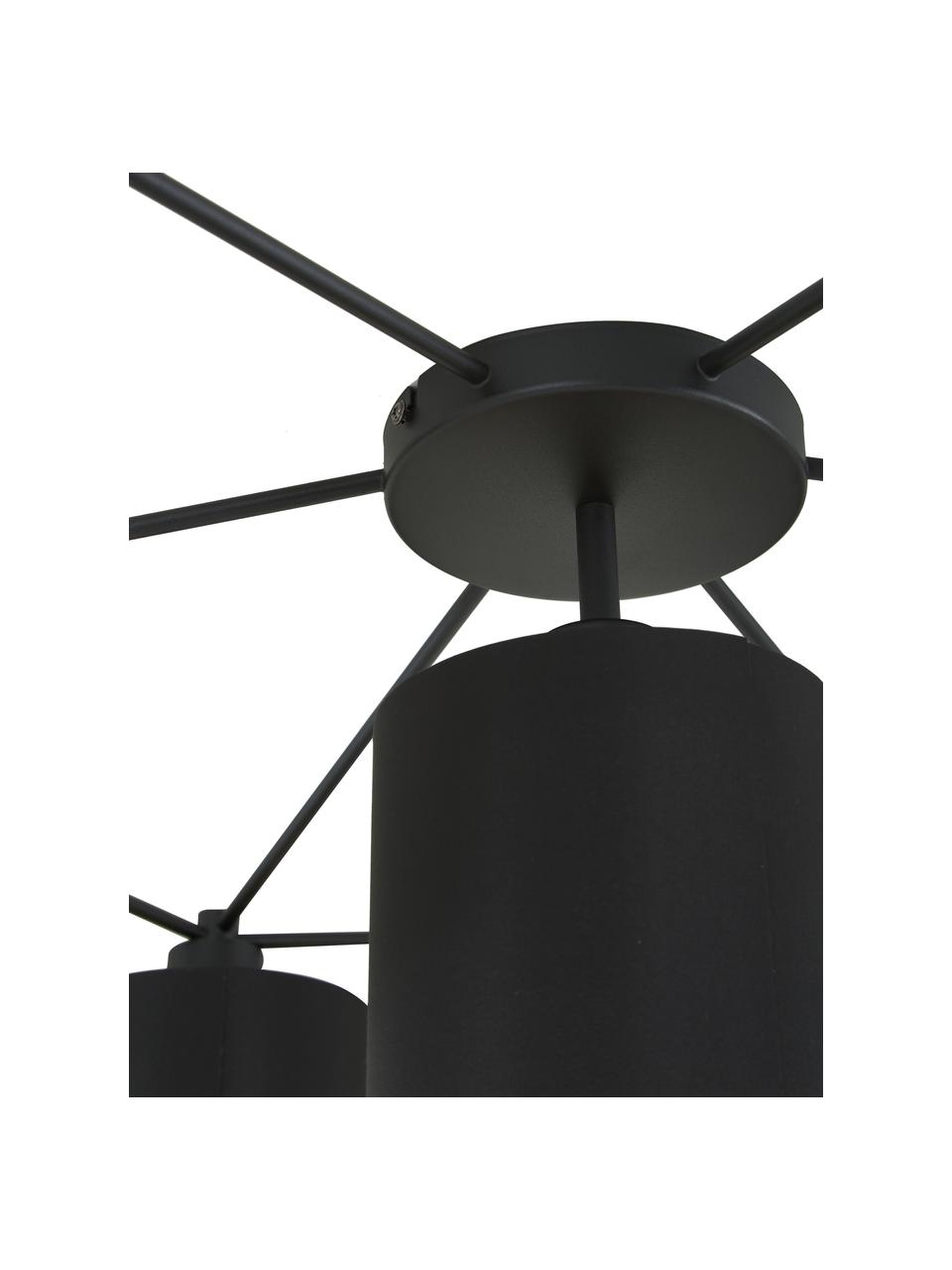 Veľká stropná lampa Staiti, Čierna, odtiene zlatej, Ø 84 x V 24 cm