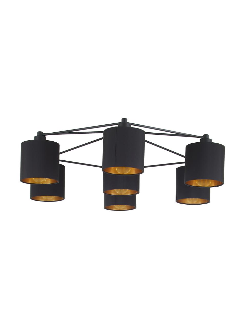 Plafón grande Staiti, Anclaje: acero pintado, Estructura: acero pintado, Negro, Ø 84 x Al 24 cm