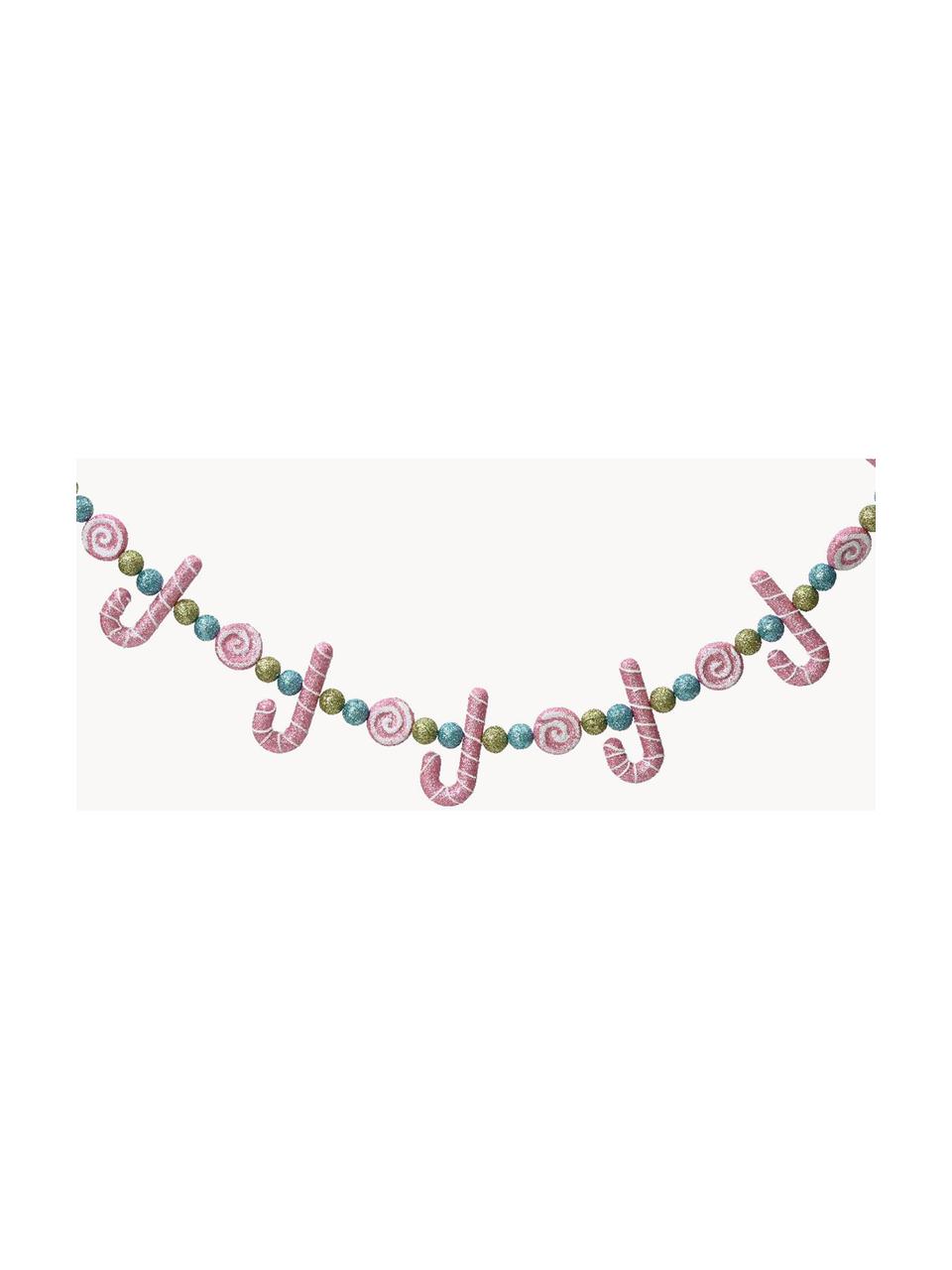 Guirlande Candy, 136 cm, Mousse, Tons cuivre, rose, vert, long. 136 x haut. 4 cm