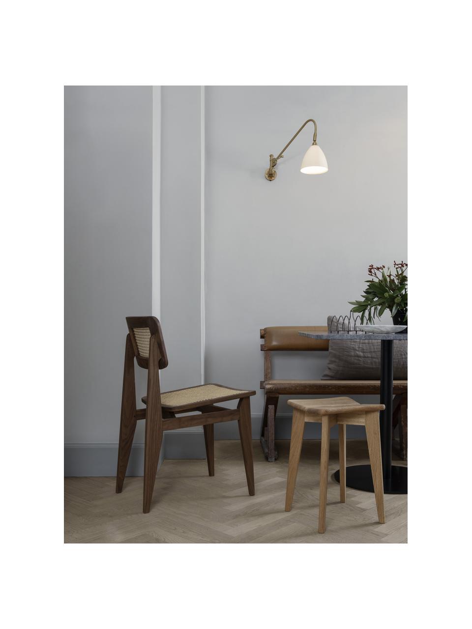 Krzesło z drewna orzecha włoskiego z plecionką wiedeńską C-Chair, Stelaż: drewno orzecha włoskiego,, Drewno orzecha włoskiego, jasny beżowy, S 41 x G 53 cm