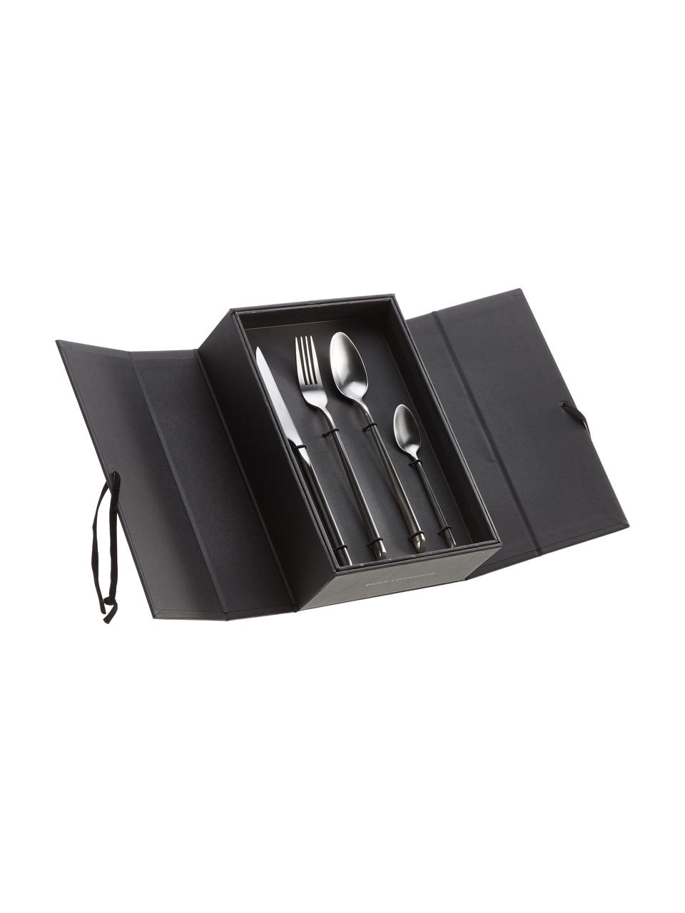 Satiniertes Besteck-Set Sletten aus rostfreiem Stahl, 4 Personen (16-tlg.), Rostfreier Stahl 18/8, Stahl, satiniert, L 22 cm