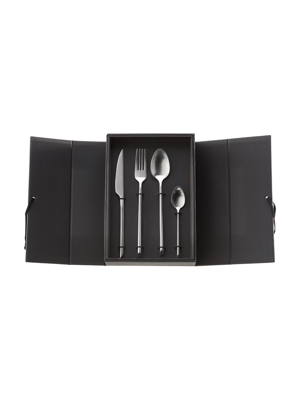 Satiniertes Besteck-Set Sletten aus rostfreiem Stahl, 4 Personen (16-tlg.), Rostfreier Stahl 18/8, Stahl, satiniert, L 22 cm