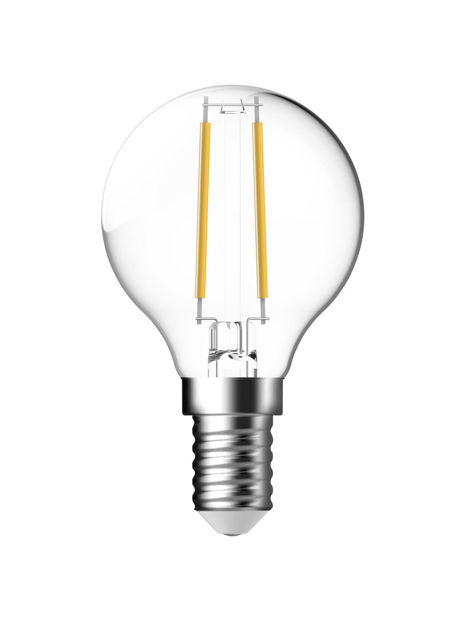 E14 Leuchtmittel, warmweiß, 2 Stück, Leuchtmittelschirm: Glas, Leuchtmittelfassung: Aluminium, Transparent, Ø 5 x H 8 cm, 2 Stück