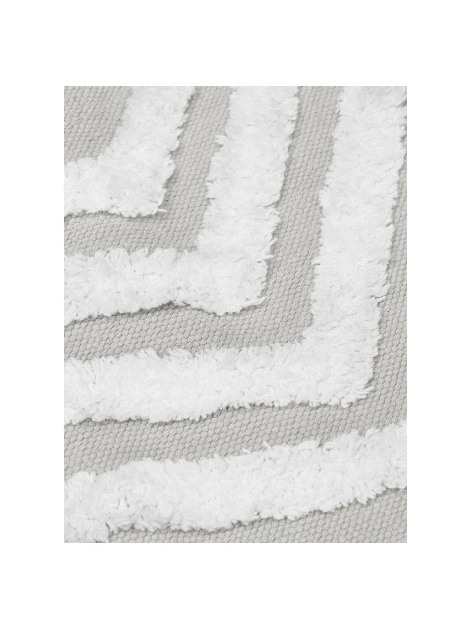 Ręcznie tkany, okrągły dywan z bawełny Ziggy, 100% bawełna, Szary, Ø 120 cm (Rozmiar S)