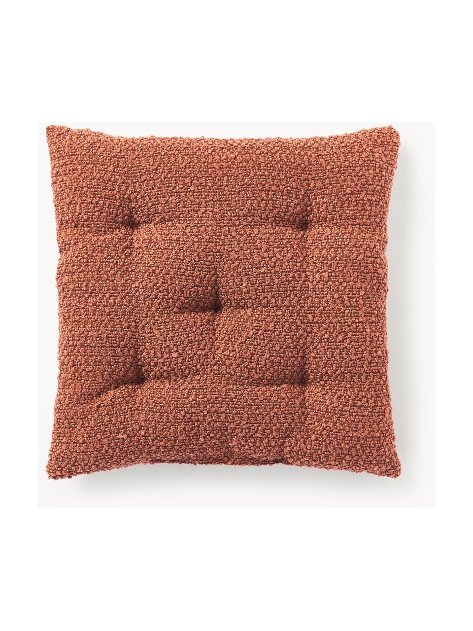 Coussins de chaise en tissu bouclé Bellamie, 2 pièces, Bouclé terracotta, larg. 40 x long. 40 cm