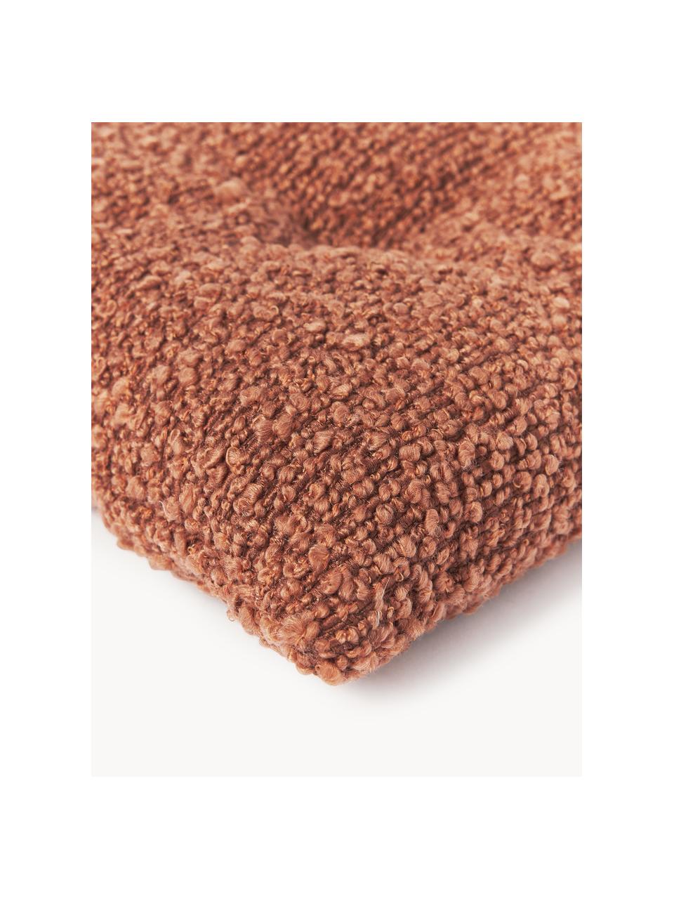 Coussins de chaise en tissu bouclé Bellamie, 2 pièces, Bouclé terracotta, larg. 40 x long. 40 cm