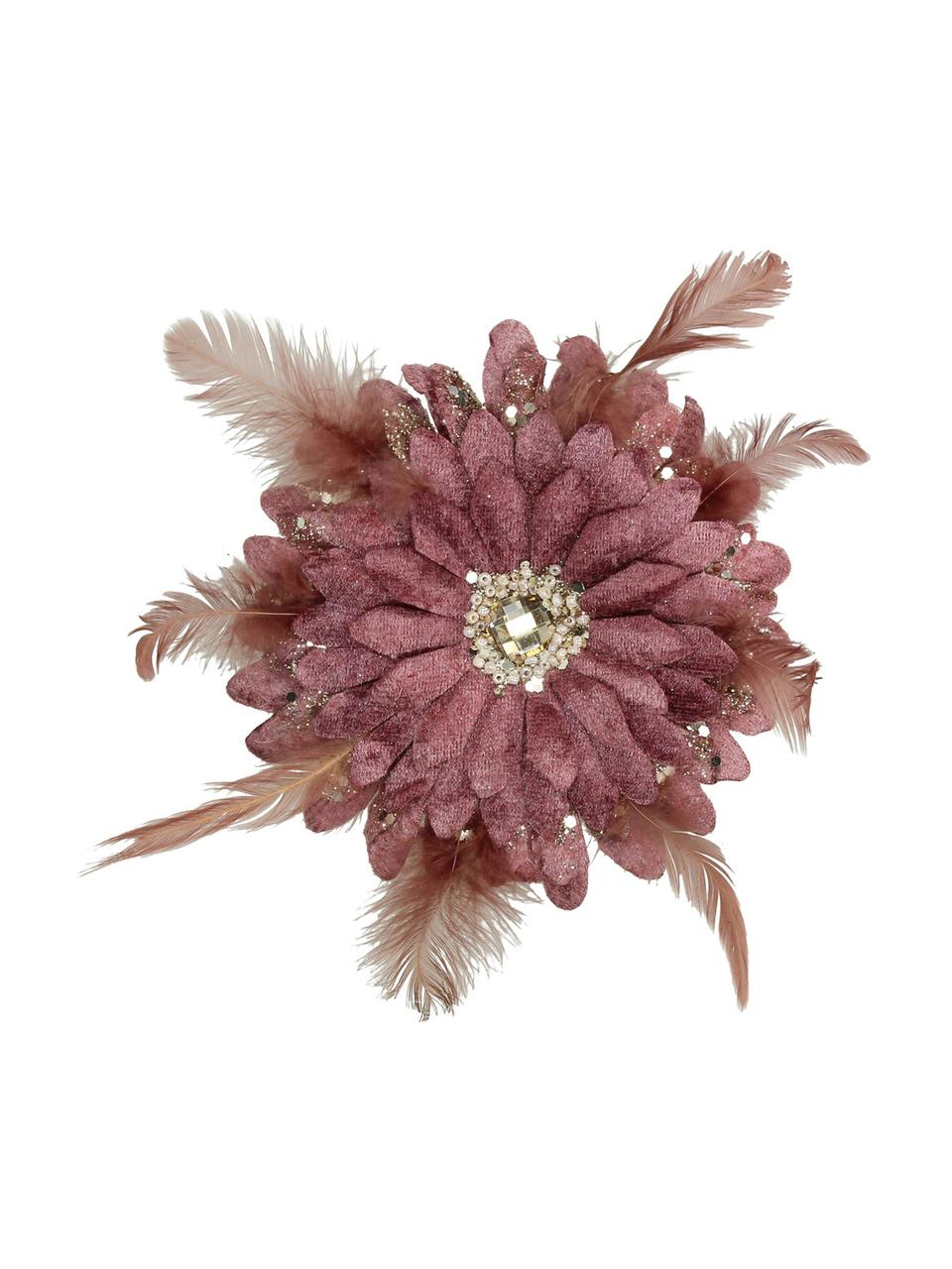 Ozdoba choinkowa Flower, Poliester, tworzywo sztuczne, Brudny różowy, odcienie złotego, Ø 20 cm