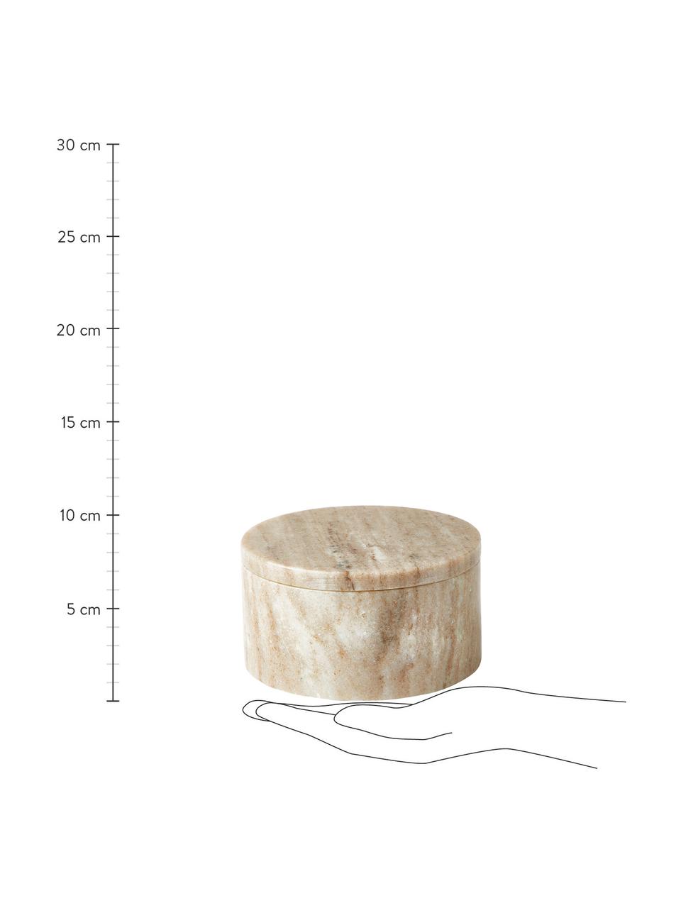 Joyero de mármol Venice, Mármol, Travertino beige, Ø 13 x Al 7 cm