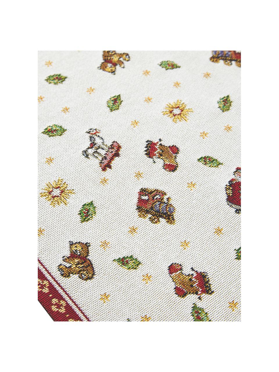 Chemin de table pour Noël Delight, 70 % coton, 30 % polyester, Blanc, rouge, imprimé, larg. 49 x long. 143 cm