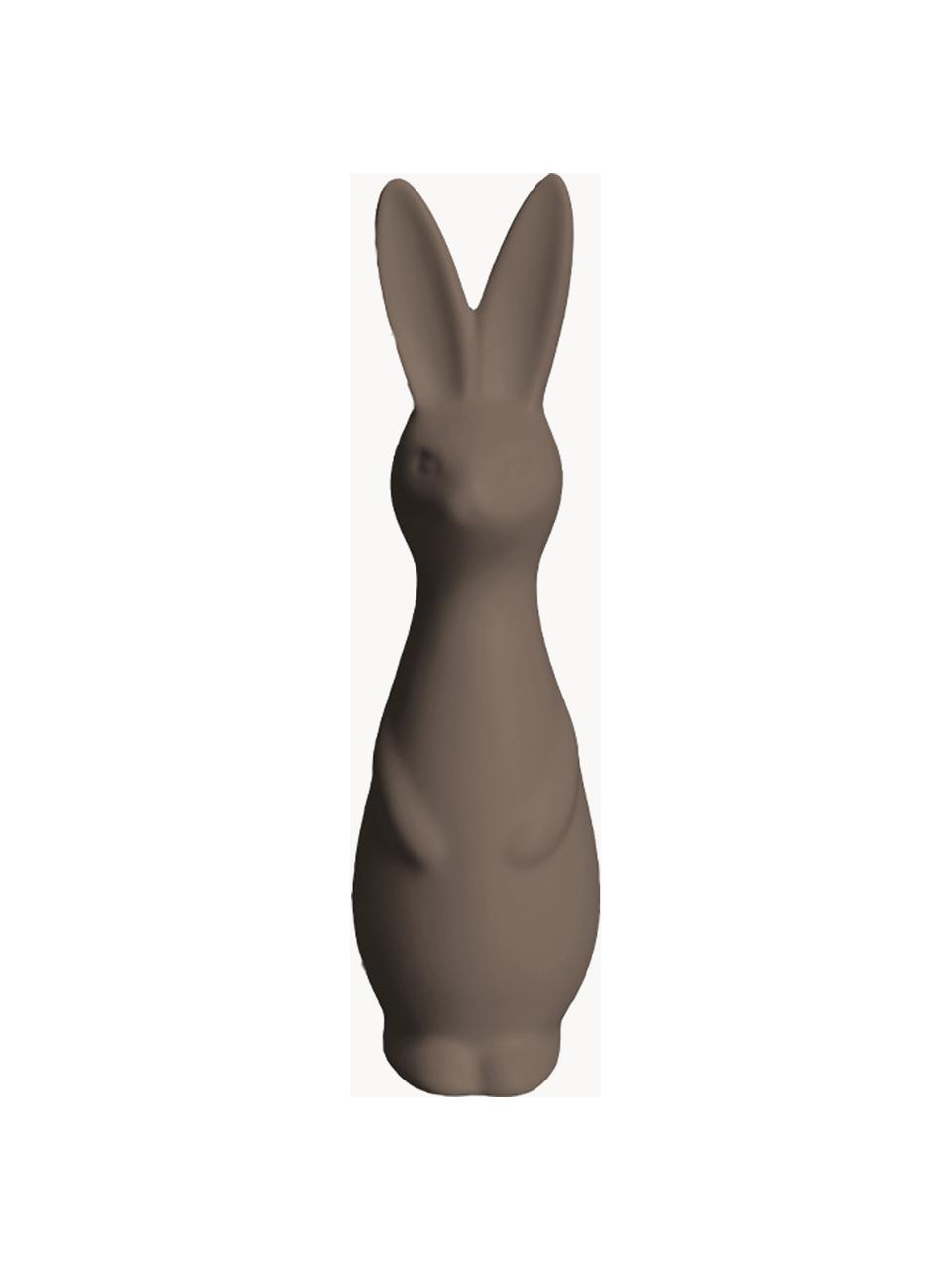 Adorno de Pascua en forma de conejo Swedish, Al 17 cm, Cerámica, Gris pardo mate, Ø 5 x Al 17 cm