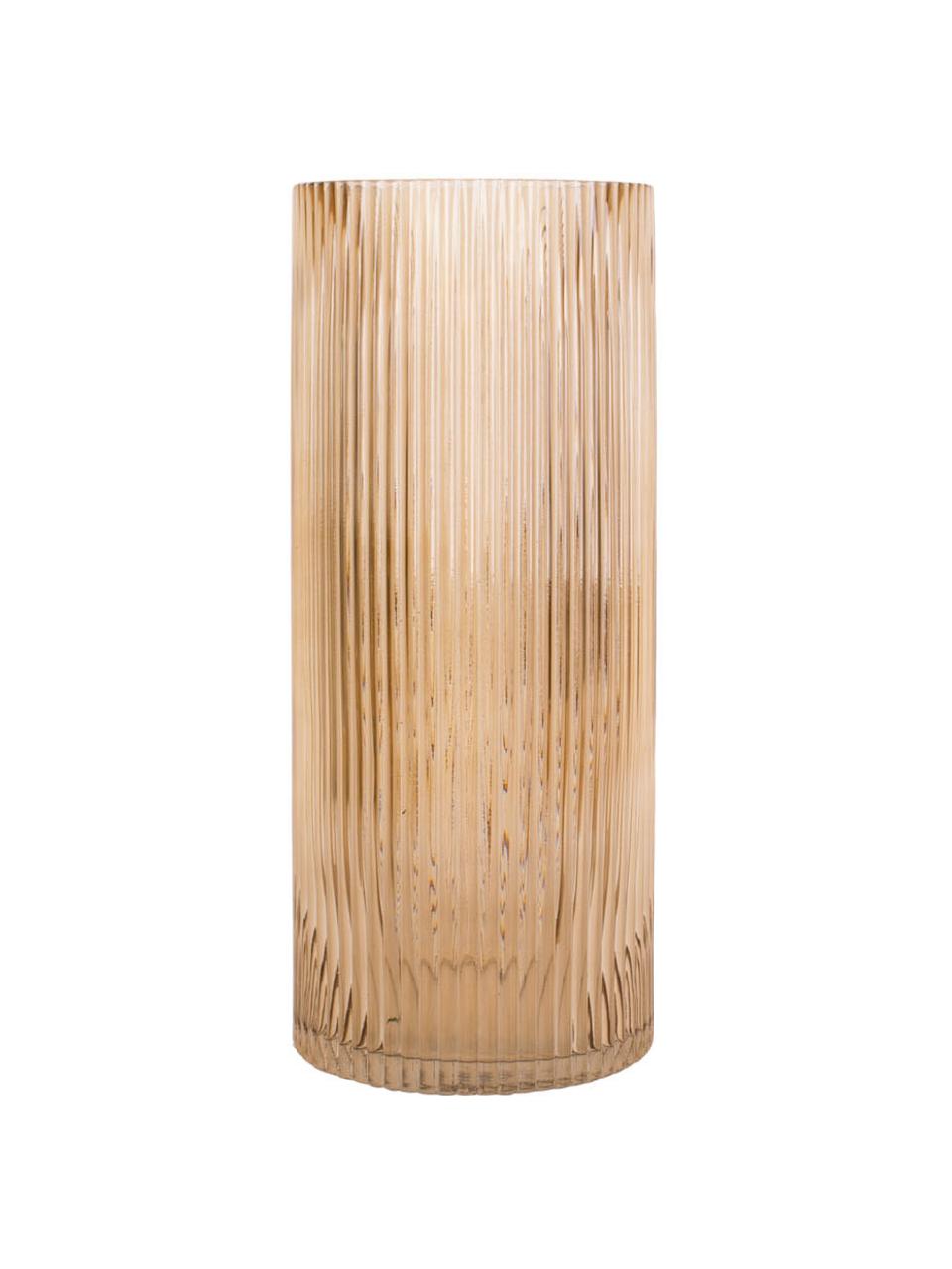 Jarrón grande de vidrio Allure Straight, Vidrio tintato, Beige, Ø 12 x Al 30 cm