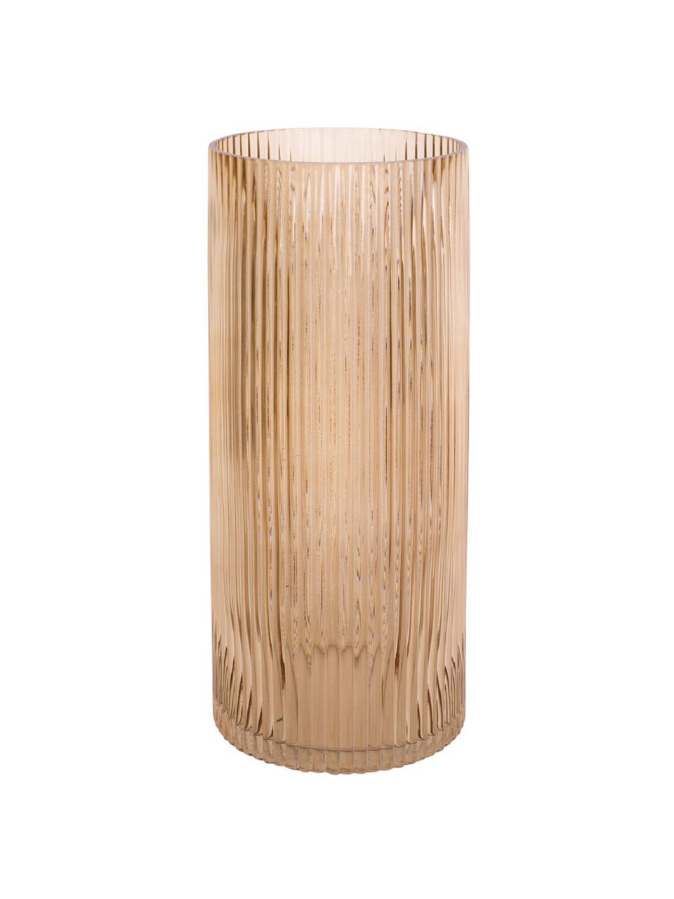 Grosse Glas-Vase Allure Straight in Hellbraun, Glas, getönt, Hellbraun, Ø 12 x H 30 cm