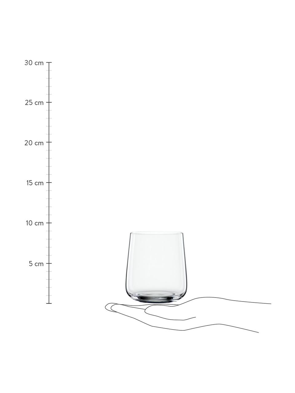 Kristall-Wassergläser Style, 4 Stück, Kristallglas, Transparent, Ø 9 x H 9 cm, 340 ml