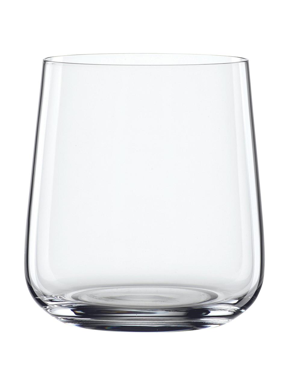 Kristall-Wassergläser Style, 4 Stück, Kristallglas, Transparent, Ø 9 x H 9 cm, 340 ml