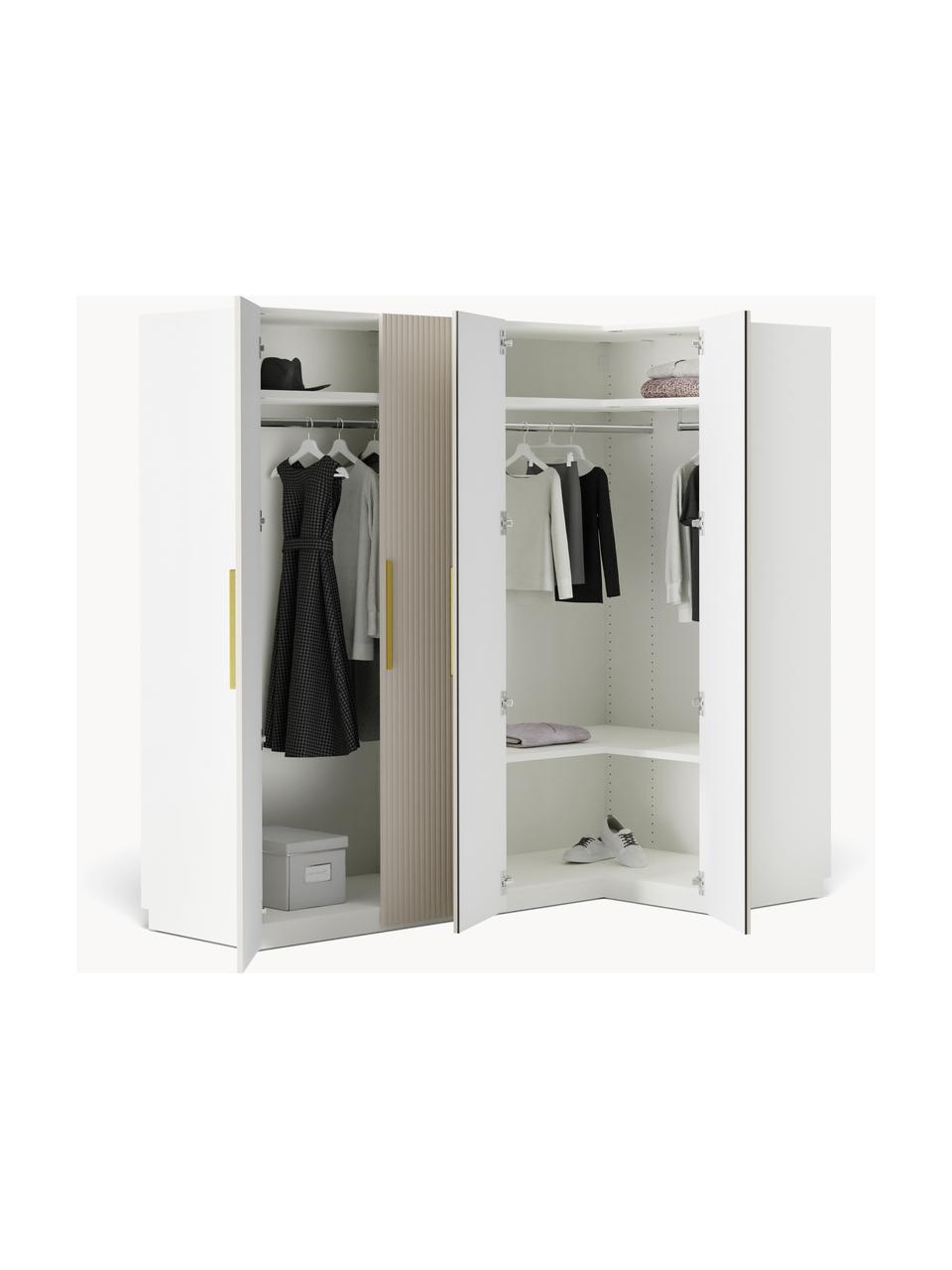 Armoire d'angle modulaire Simone, larg. 215 cm, plusieurs variantes, Bois, beige, Basic Interior : larg. 215 x haut. 200 cm, avec module d'angle