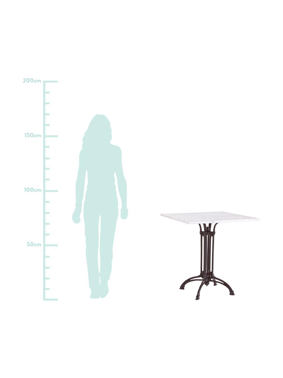 Záhradný stôl s mramorovou doskou Loren, Čierna, biela, mramorovaná