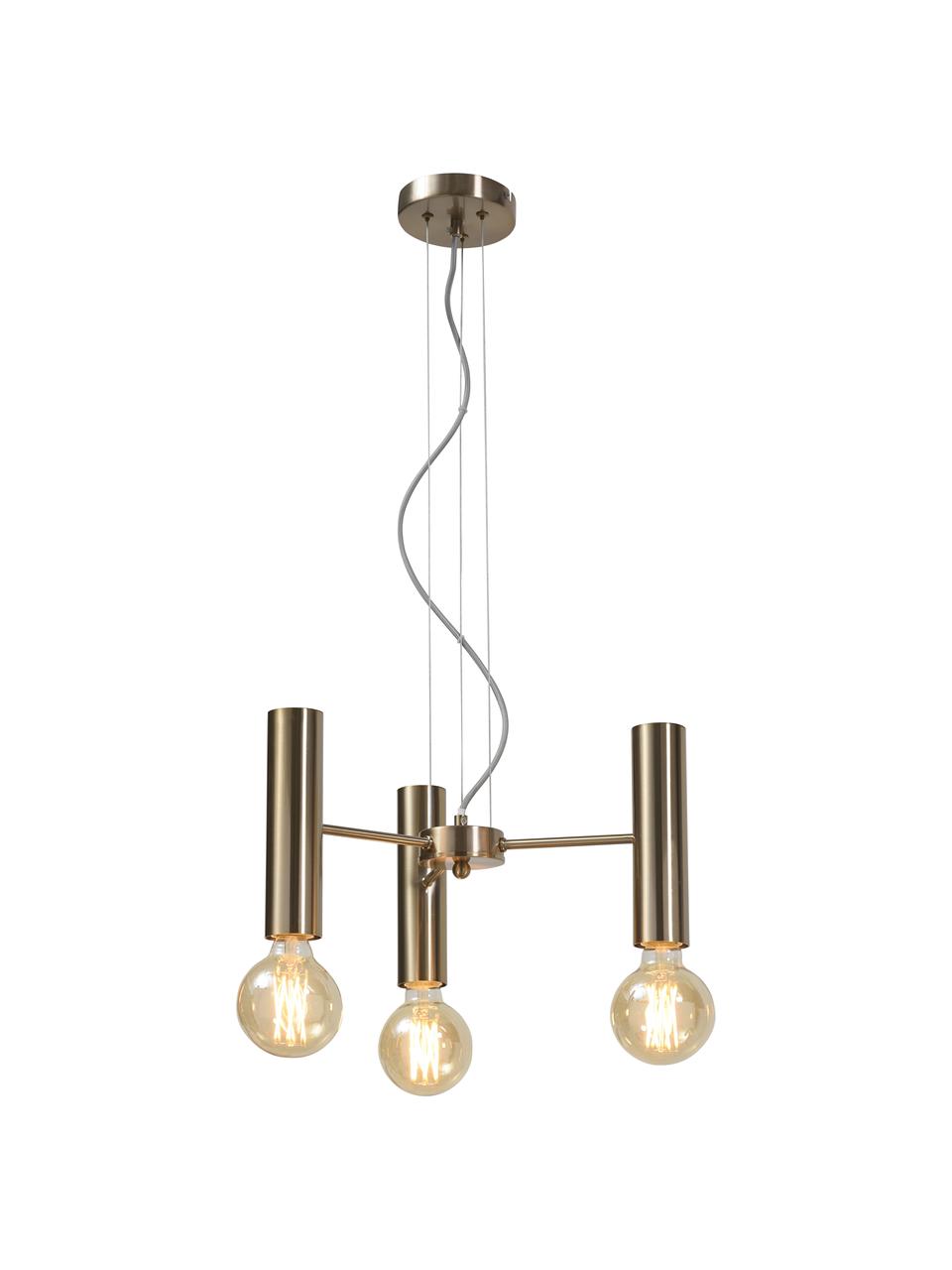 Hanglamp Cannes in goudkleur, Baldakijn: metaal, Goudkleurig, Ø 40 x H 20 cm