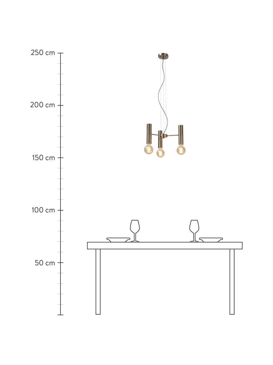 Hanglamp Cannes in goudkleur, Baldakijn: metaal, Goudkleurig, Ø 40 x H 20 cm