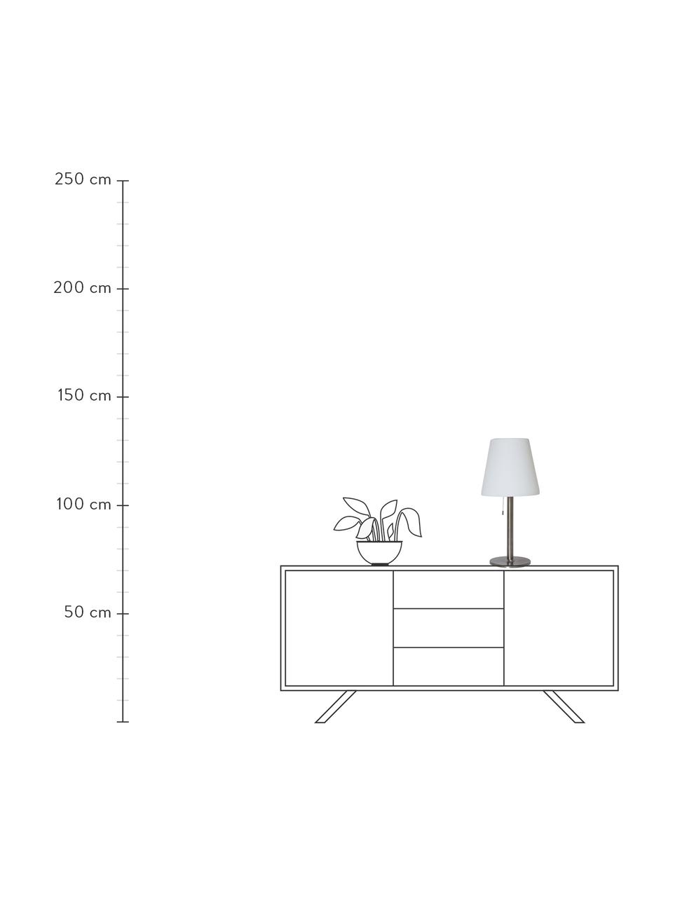 Lámpara de mesa solar Solia, Pantalla: plástico, Blanco, plateado, Ø 28 x Al 60 cm